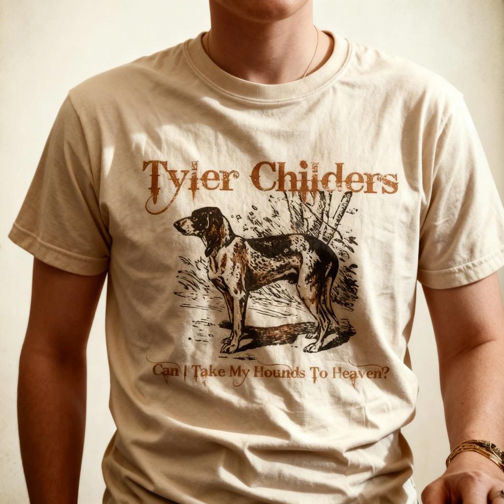 Tyler Childers T Shirt Can I Take My Hounds To Heaven Basic Tee