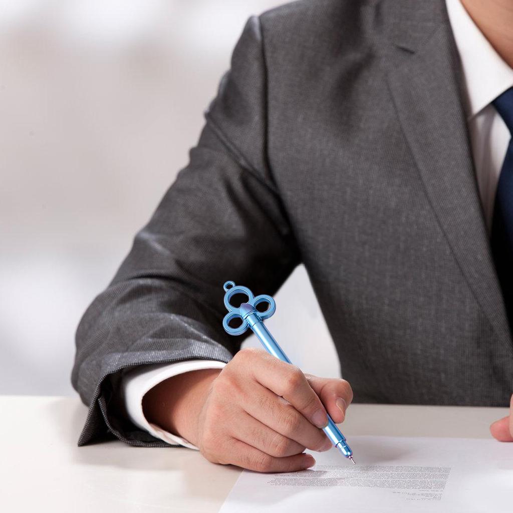 6ks Vintage gelové inkoustové pero ve tvaru klíče Novinka psací pera pro děti Studentská hra Plničky do punčoch s odměnou 0,38 mm