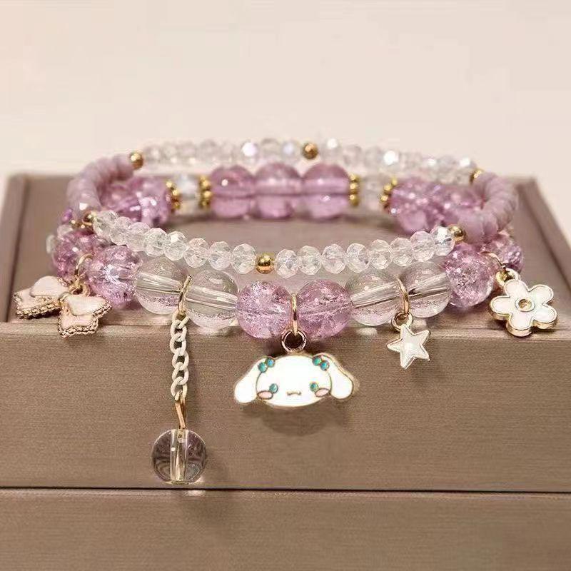 Cinnamoroll Princess Crystal Beaded Bracelet for Girls