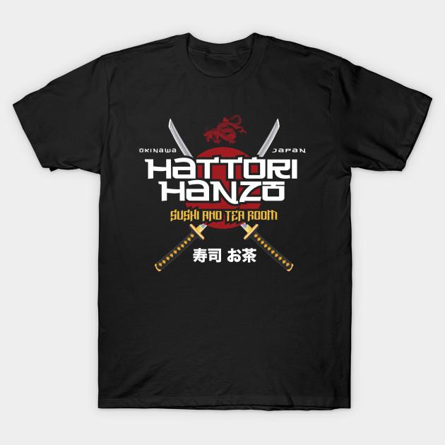 

Men Black Print T-shirt Hattori Hanzo No-Cut Transfer Paper Print Cotton Tshirt S чорний