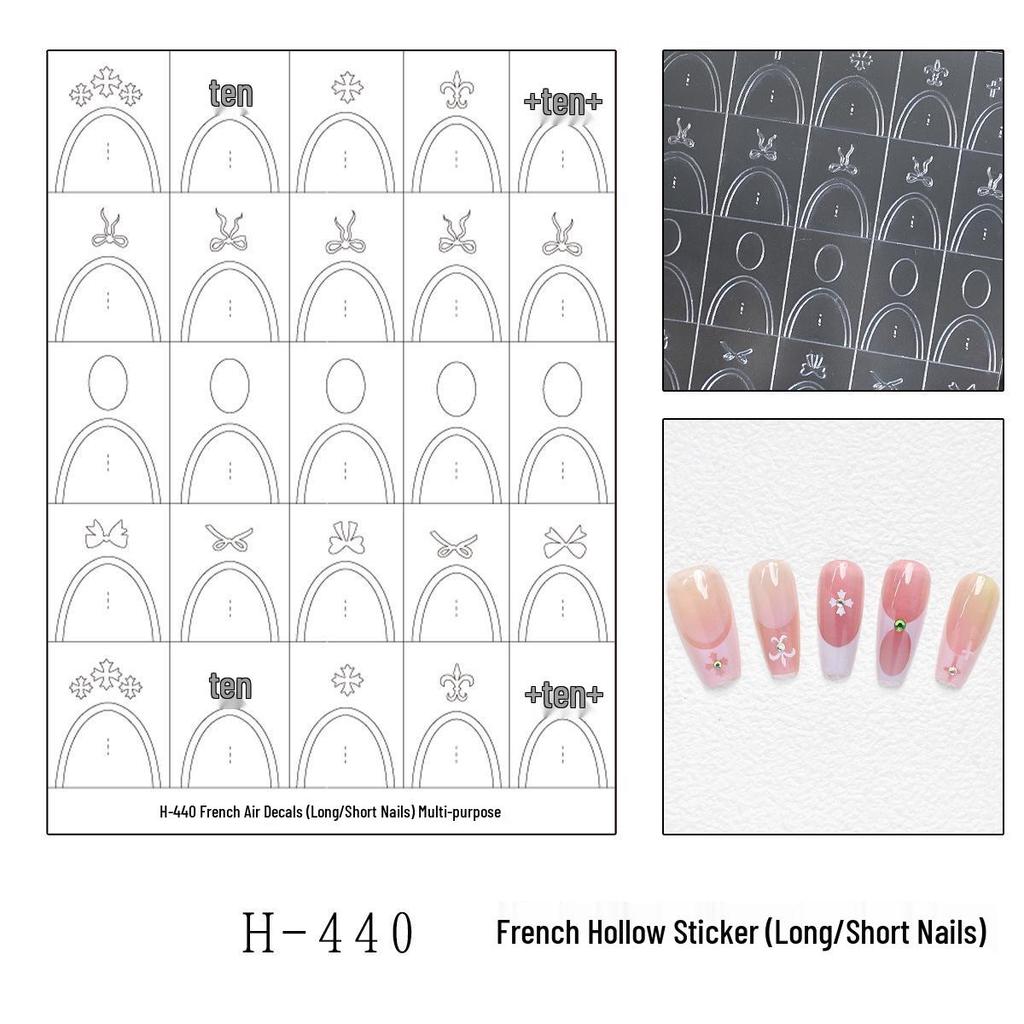 French Lace Nail Art Sticker Refill - No Curling, Multi-use, Adherent Guide Stickers for Pat-Pat Spray Painting.