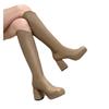 Rear zipper boots women's knee-high boots 2025 autumn and winter new knight boots thick heel small Martin boots