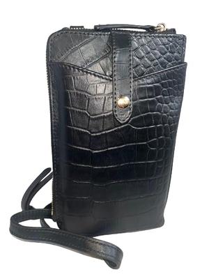 Smartphone-Pochette Echtes Rindsleder Krokoprägung Herren Rindsleder Echtes Leder Smartphone-Pochette Smartphone-Tasche Reise-Pochette Reise-Tasche