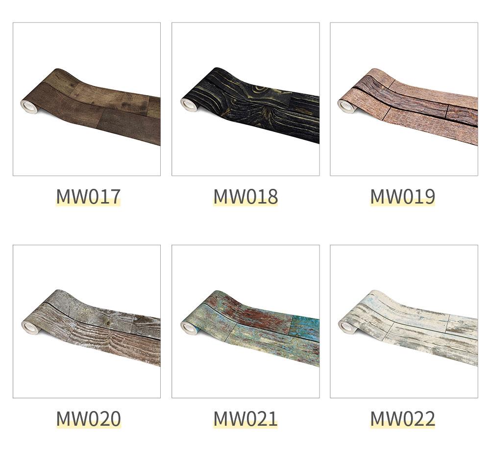 3M Waterproof Wood Vinyl Wallpaper Roll Self-adhesive Bedroom Kitchen Cabinet Furniture Decor Wall Sticker PVC Wood Grain Film 20X300CM