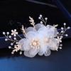 Bridal Crystal Pearl Floral Hairclip Veil Accessory