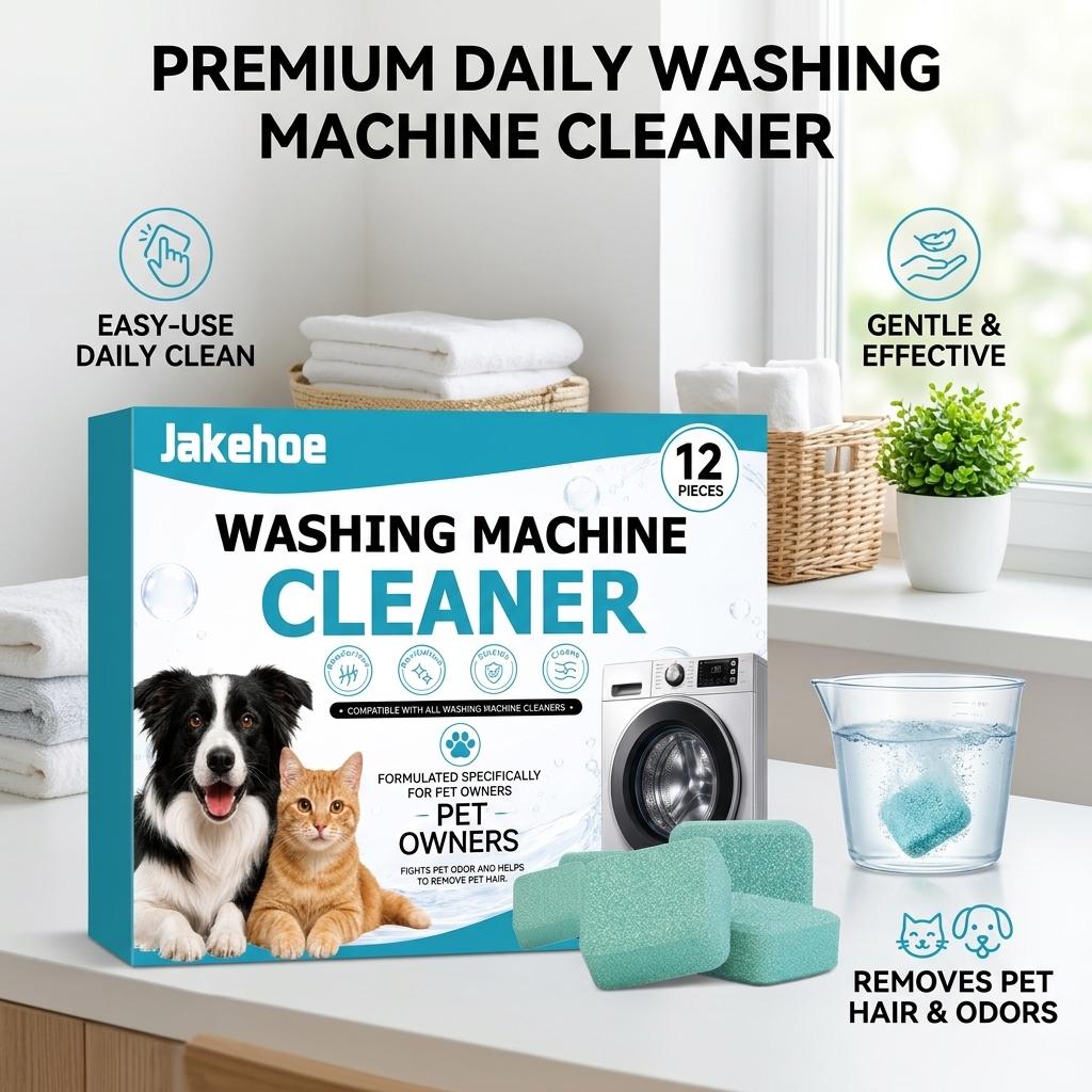 Washing Machine Cleaning Tablets Removing Mold Stains & Pet Hair Eliminating Odors Prevent Bacterial Growth Washer Tank Cleanser