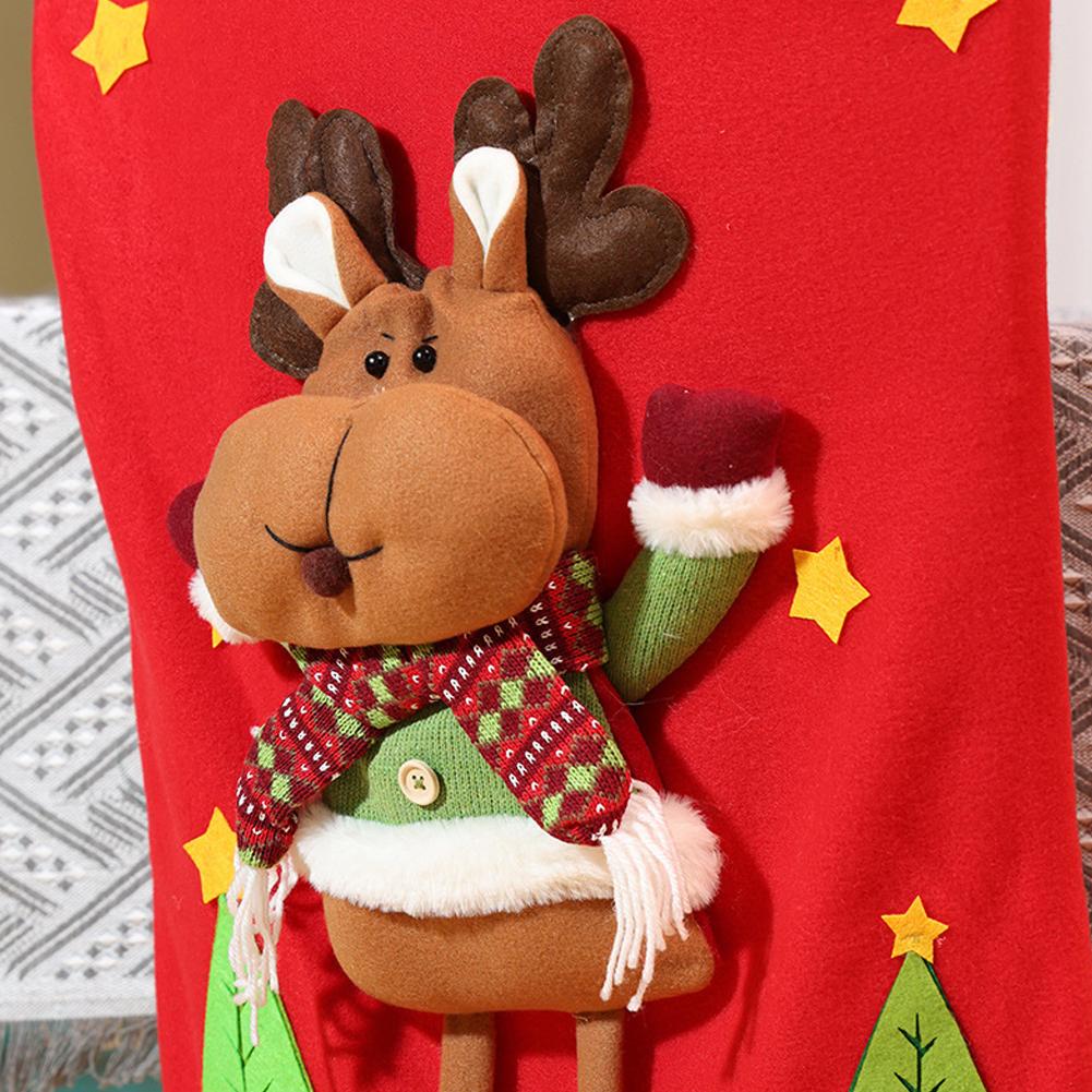 Snowman Santa Claus Elk Deer Chair Cover Christmas Chair Cover Christmas Table Decoration Dining Chair Cover Xmas Party Supplies