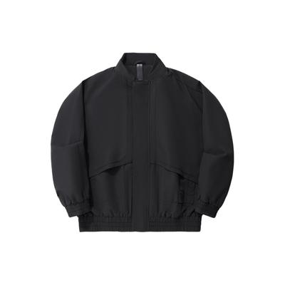 Li Ning X Jackie Chan Samenwerking Kung Fu Serie Effen Kleur Los Comfortabel Jas Heren Jas Zwart AFDU239-1
