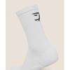 Gymshark Performance Crew Socks 3pk Gs White I2c5b Wb57