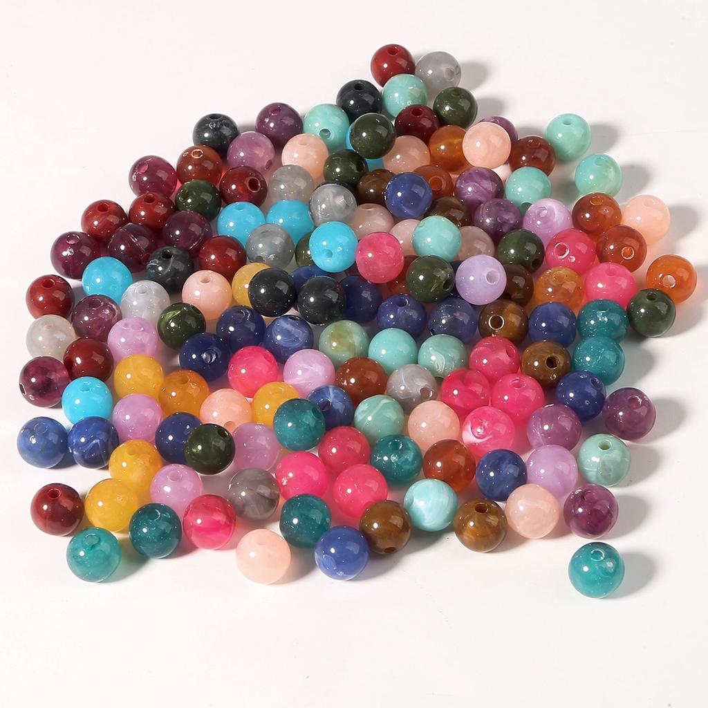 Handmade Beads Acrylic Round Beads Handmade DIY Homemade Hand String Beads Bracelet Necklace Accessories Loose Beads Jewelry Accessories Materials