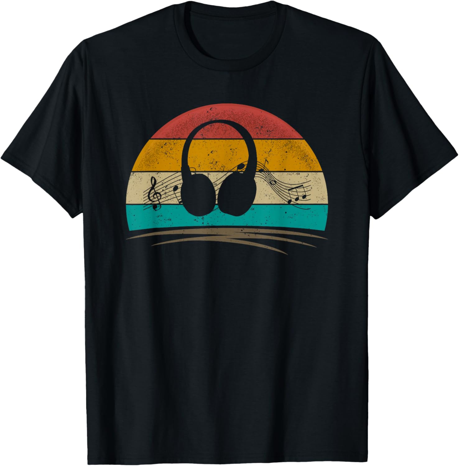 

Headphones Music Retro Sunset Graphic T-Shirt Vintage Aesthetic Tee for Men Women 4XL