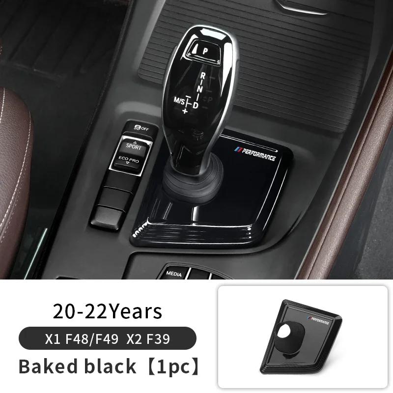 BWP1 Car Sticker Hot For BMW For BMW X1 X2 F48 F39 Carbon Black Car Gear Panel Cover Trim Gear Shifter Knob Boot Cover Auto Interior