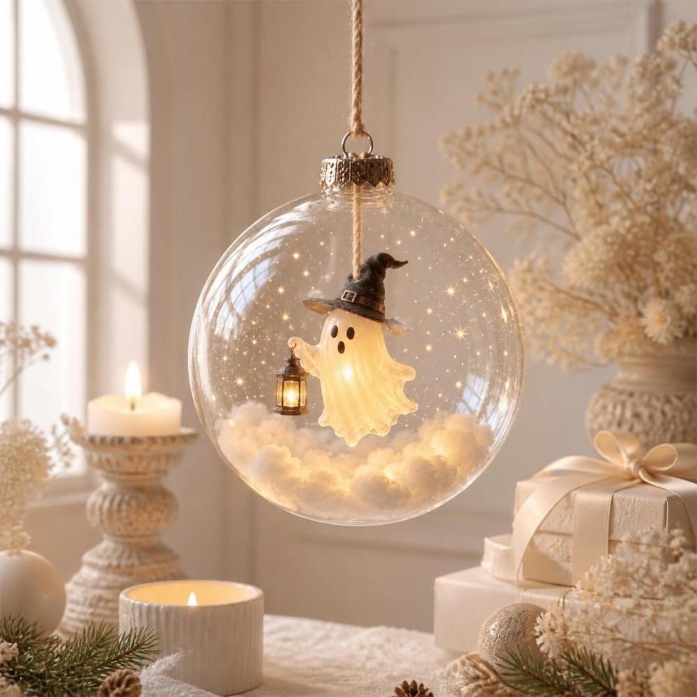 Plastic Halloween Hanging Ball Ornaments Luminous Hanging Ball Ghost Pendant Ball Tree Decoration