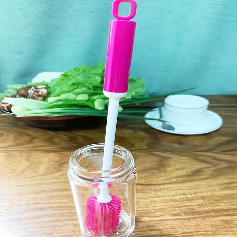 

1 шт. Щетка для чистки с длинной ручкой - Сверхпрочная, Нескользящая ручка для узких бутылок, вина, пива, термосов, спортивных бутылок - Кухня, бар, вечеринка - Прочная пластиковая щетка 2pcs красный