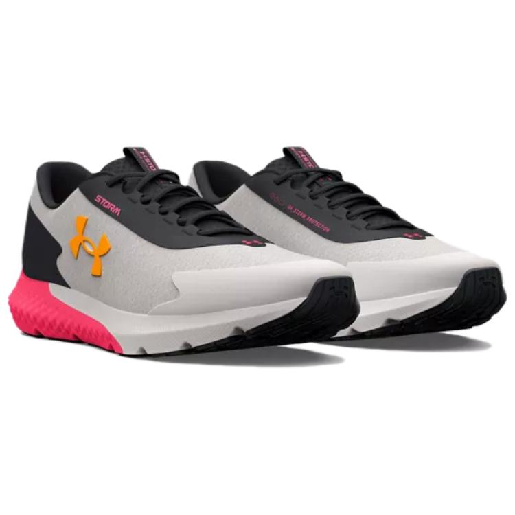 Under Armour Charged Rogue 3 Casual Low Top Running Shoes Women Sneakers Gray Black Pink 3025524-300