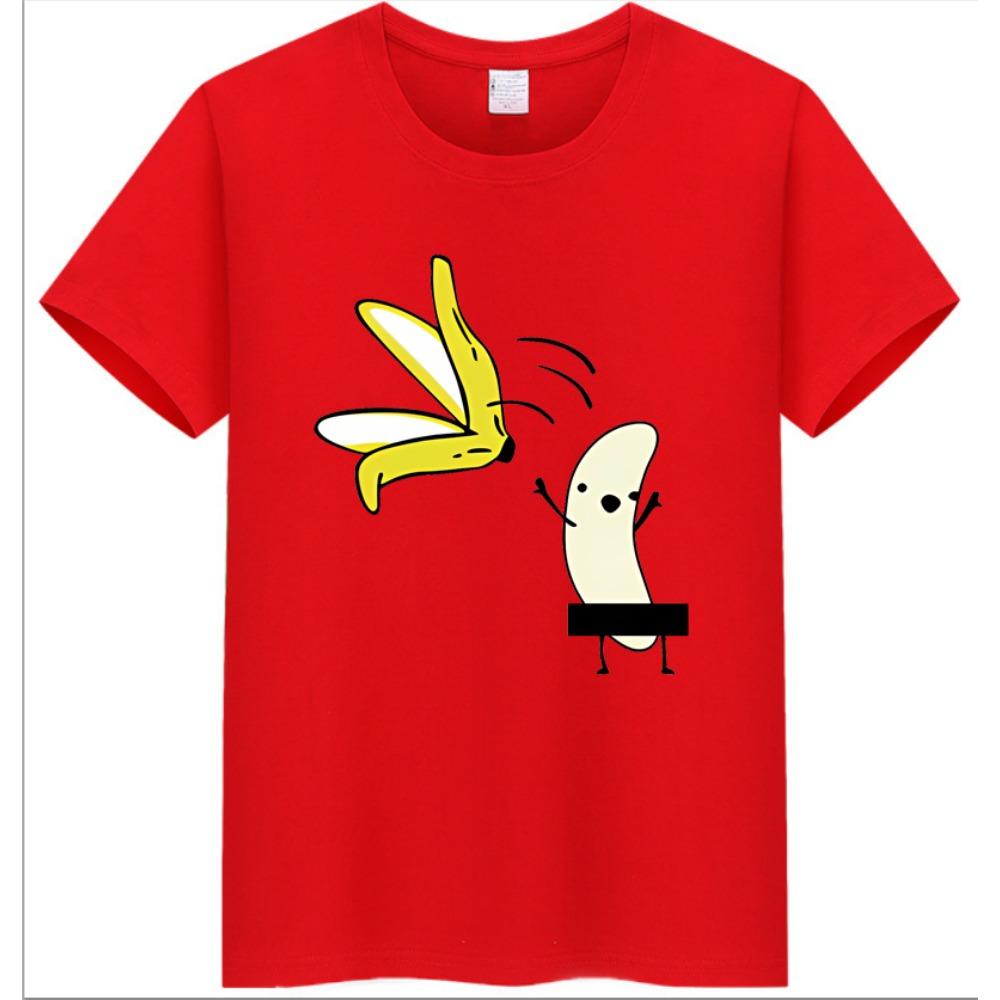 COTTON 100% Hot European and American Funny Banana Undress Short-sleeved Women's
