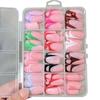 288pcs Colorful French Tip Nails Medium Square Fake Nails New Press On Nails  for Women