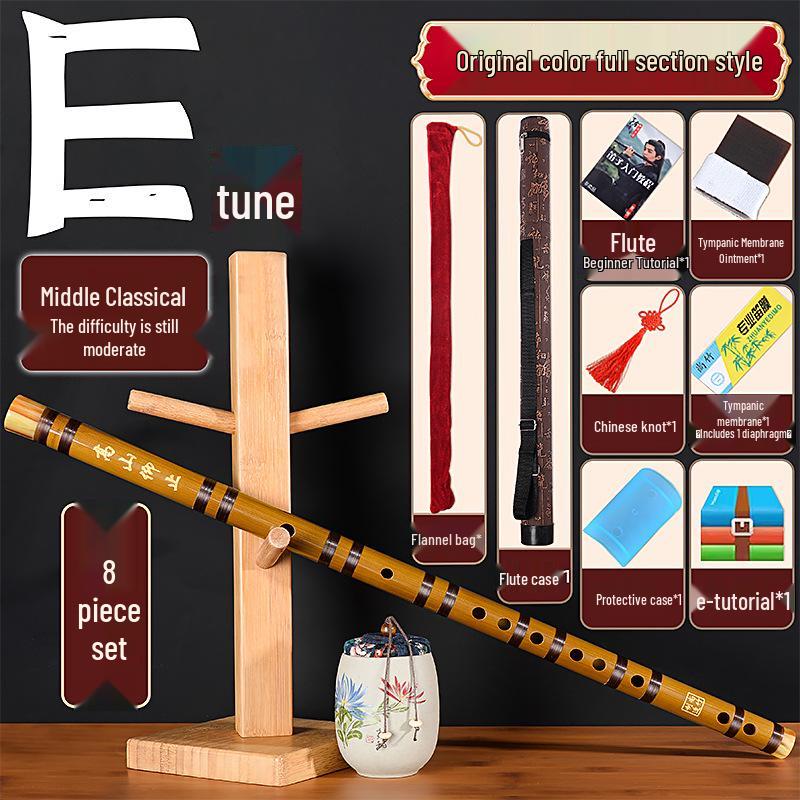 Flûte en bambou pour débutants style ancien, Flûte traversière en clé F/G pour adultes et étudiants