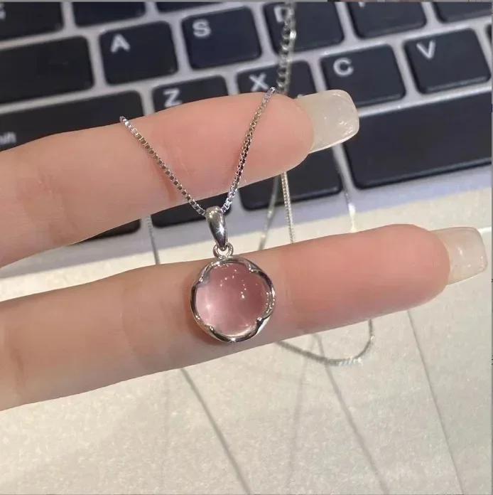 Módní 925 Sterling Silver Kulatý Zirkon Náhrdelník Minimalistický Styl Přívěsek Choker Přívěsek Párty Dárek Pro Ženy Jemné Šperky