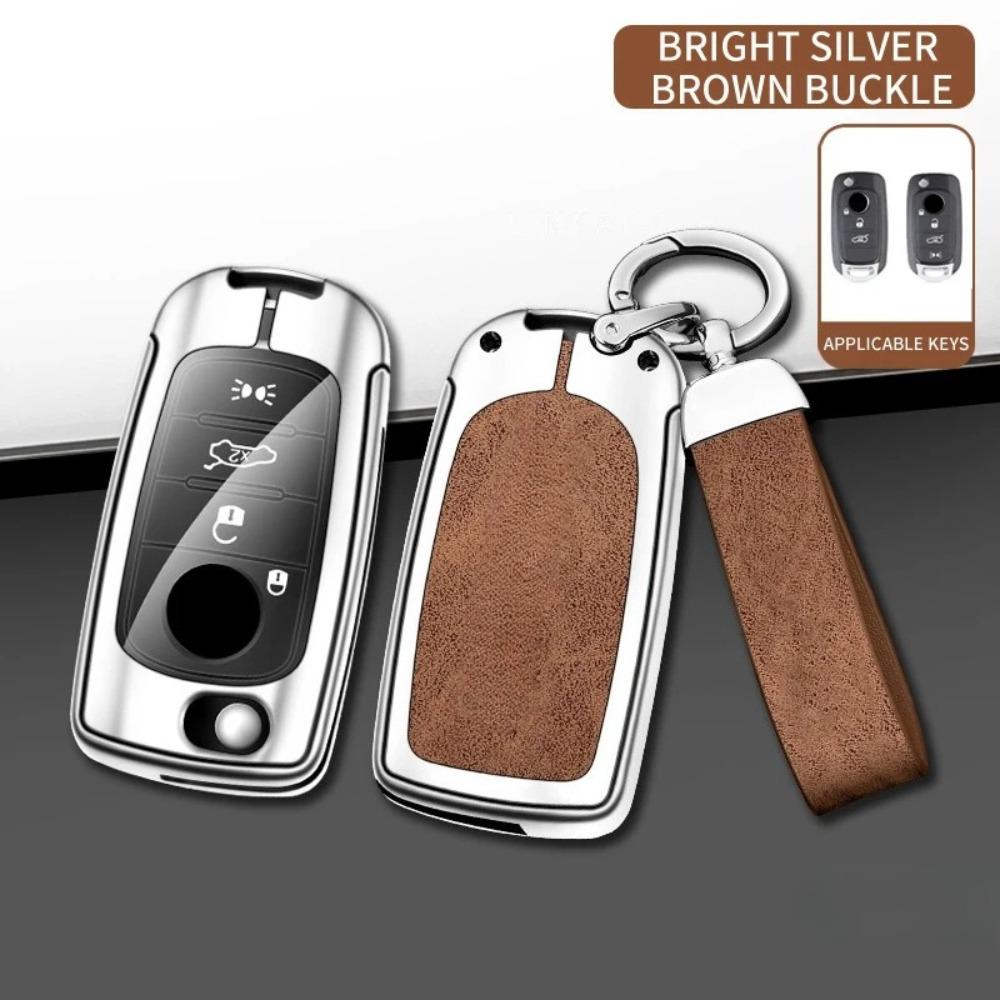 Suitable for Fiat TIPO 2016 2017 2020 2021 Zinc Alloy Car Key Case Leather High-end Car Key Shell Key Cover Accessories