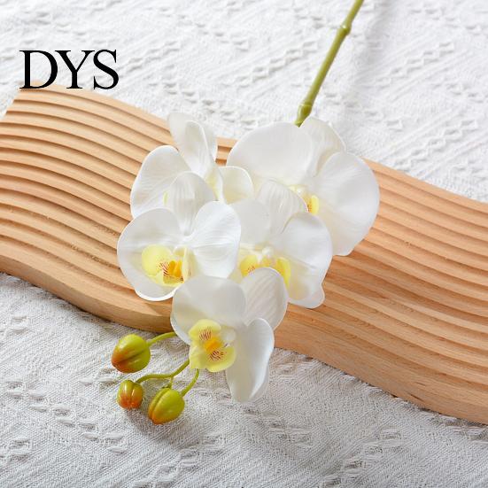 Fake Floral Decoration Artificial Moth Orchids with Stem Realistic 5 Head Phalaenopsis Flower Indoor Decor Flowers Home Office Table Centerpiece Faux
