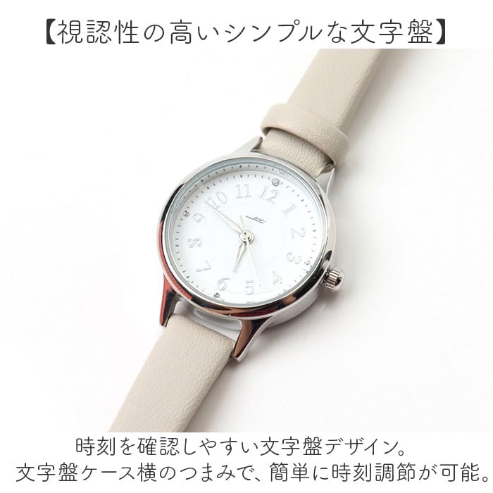 Fieldwork Analog Wristwatch with Barrette and Faux Leather, JN049-3, Pink