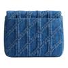 Coach Tabby 20 Times Square Gewatteerde Logo Denim Schoudertas Klein Dames Messing met Donkerblauw