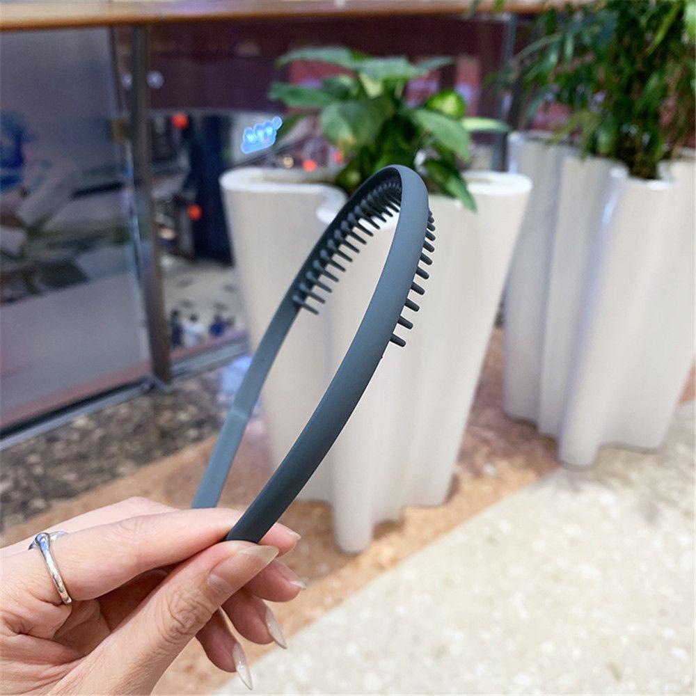 Hair Accessories Solid Color Matte Headband Non-slip Toothed Hair Band