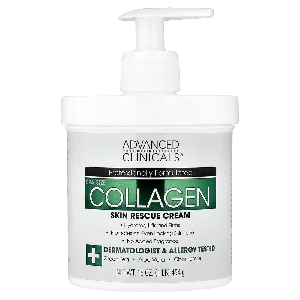 Advanced Clinicals Collagen Skin Rescue Lotion, Fragrance-Free, 454g (16oz)