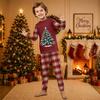 Christmas Print Long Sleeve Pants Family Matching Pajama Set Loungewear for Adults and Kids