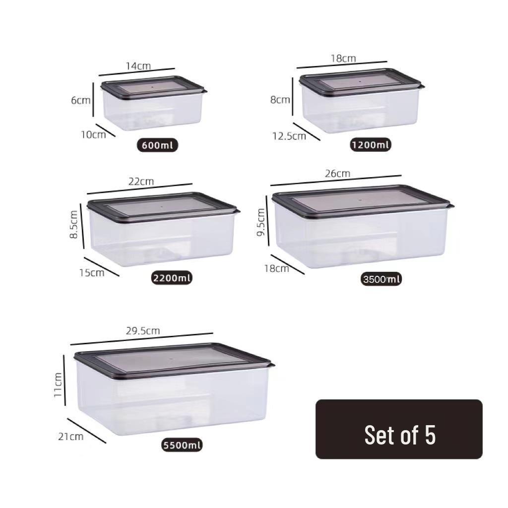 Large Capacity Food-Grade Sealed Kimchi & Fruit Storage Box for Refrigerator