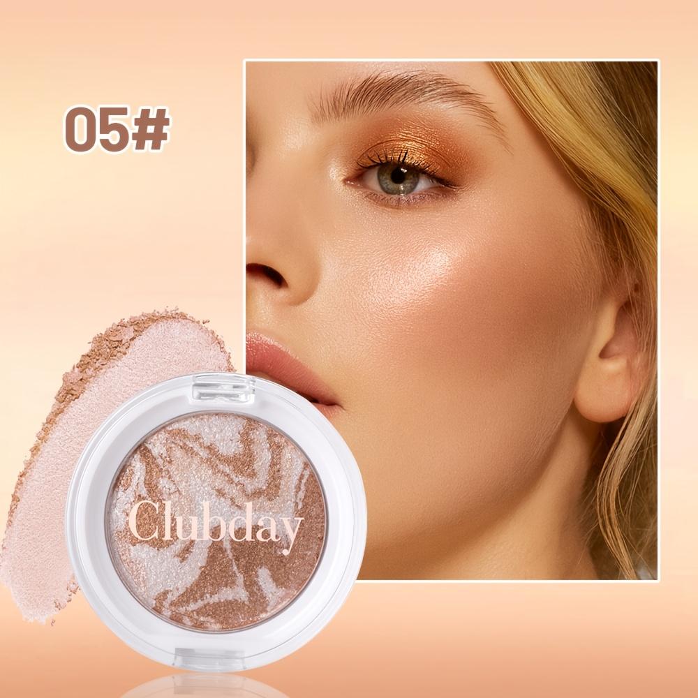 JULYSTAR Five Color Pearlized Fine Glitter Microparticle Pentel Blush Stereoscopic Contouring Tri-Color Marbled Blush