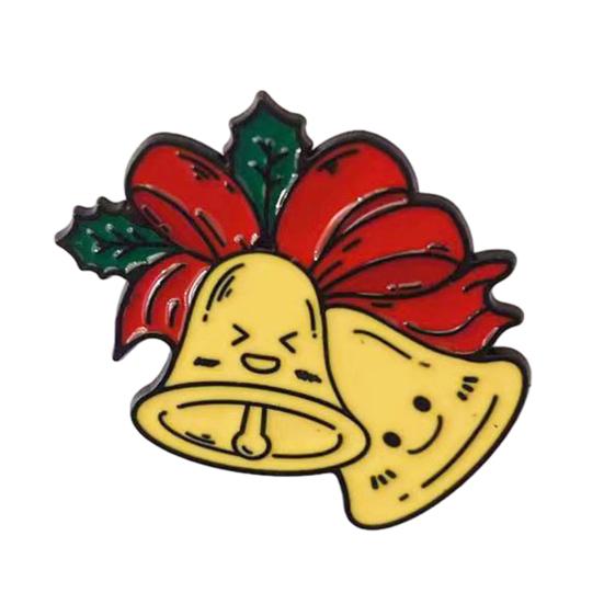 Christmas Santa Claus Brooch, Cartoon Xmas Tree Bell Stocking Gift Bag Enamel Pin, Badge Pin for Clothes Bag Hat Scarf Suit