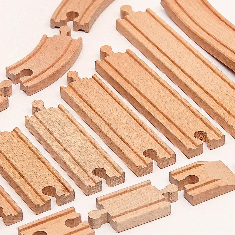 All Kinds Of Wooden Track Accessories Beech Wood Railway Train Track Connector Toys Fit For All Brands Wood Tracks Toys For Kids