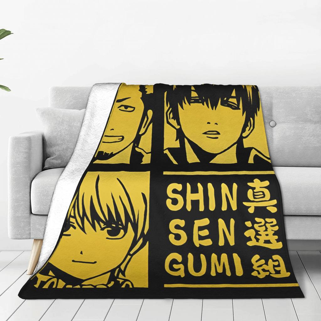 Gintama Kondo X Sougo X Toshiro L Shinsengumi Blankets  Fuzzy Funny Soft Throw Blankets for Bedspread Spring/Autumn
