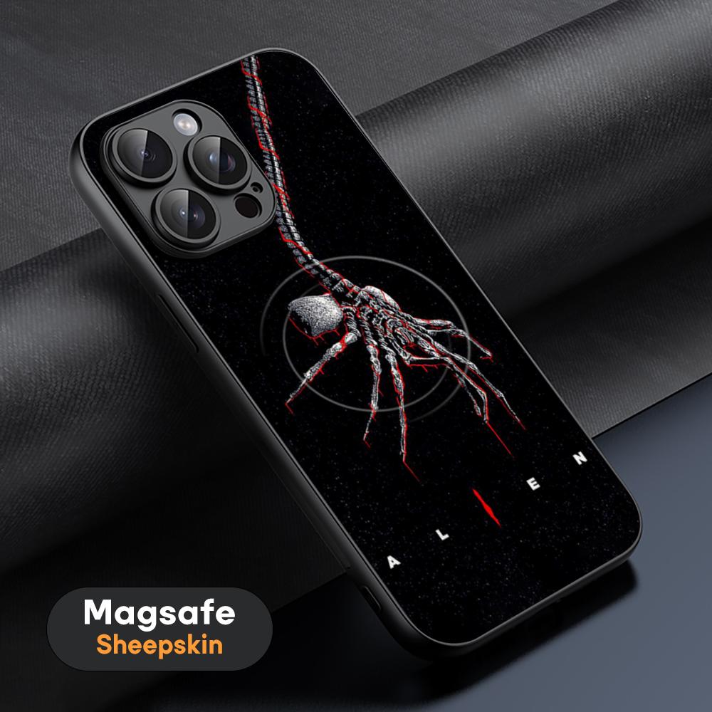 Film Alien M-Mons-TER Cool Phone Case For iPhone 17 16 15 14 13 12 11 Plus Pro Max High-end Luxury Magsafe Sheepskin