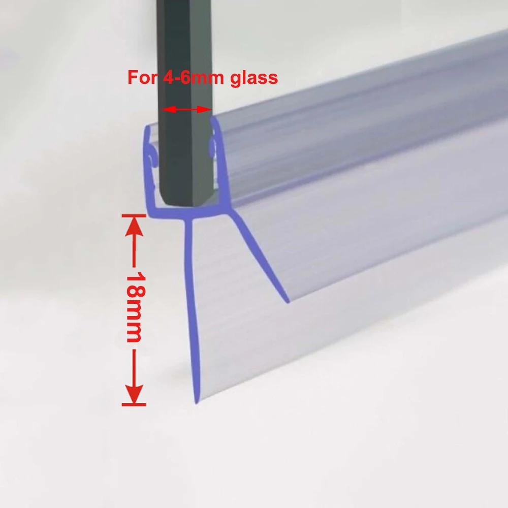 Shower Screen Door Seal Strip PVC Frameless Shower Door Bottom Seal with Drip Stripping Seal Sweep Water Blocking Strips