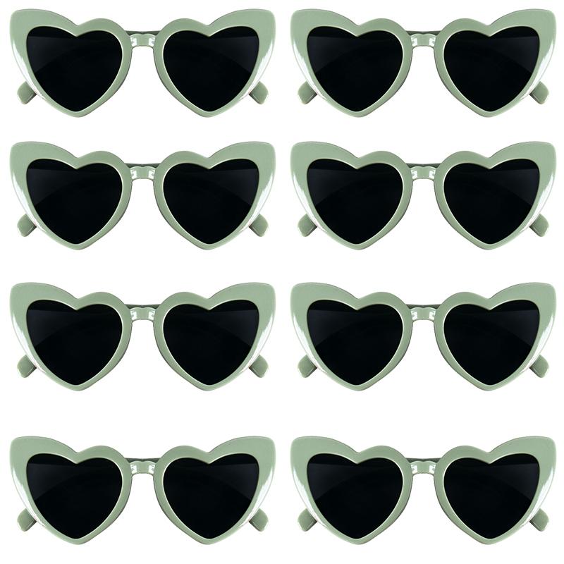 8 Pairs Heart Shaped Sunglasses Candy Color Glasses for Wedding Team Bride Gifts Bachelorette Party Bridal Shower Decor Supplies