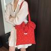 Korean version of Harajuku ins small flower embroidery contrasting color women's shopping bag new simple and exquisite shoulder armpit bag