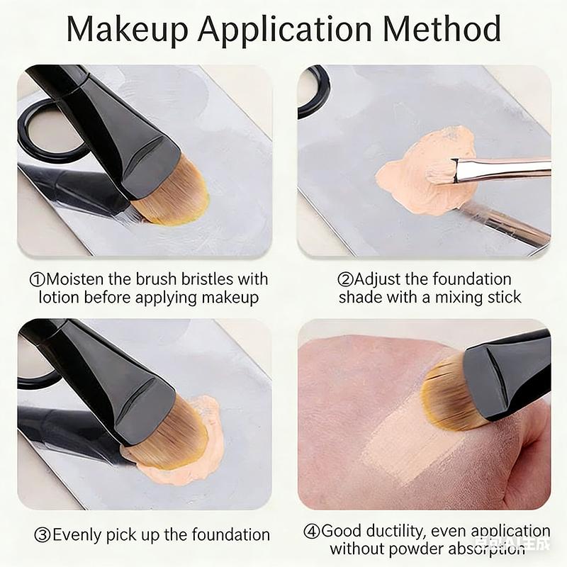 Flat-Headed Foundation Brush Professional Portable And Easy-To-Clean Makeup Brush