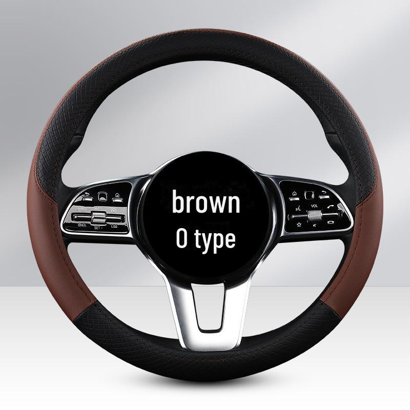 Uniwersalny Czterosezonowy Pokrowiec na Kierownicę Samochodową z PU Skóry: Odporny na zużycie, dopasowany kolorystycznie, modny pokrowiec na kierownicę do małych samochodów.