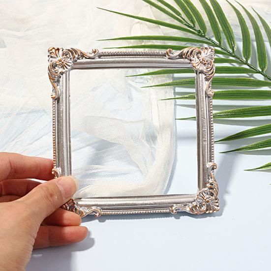 Photo Frame Nordic Style Embossment Handmade Photo Backdrop Resin INS Retro Mini Picture Display Stand Photography Prop