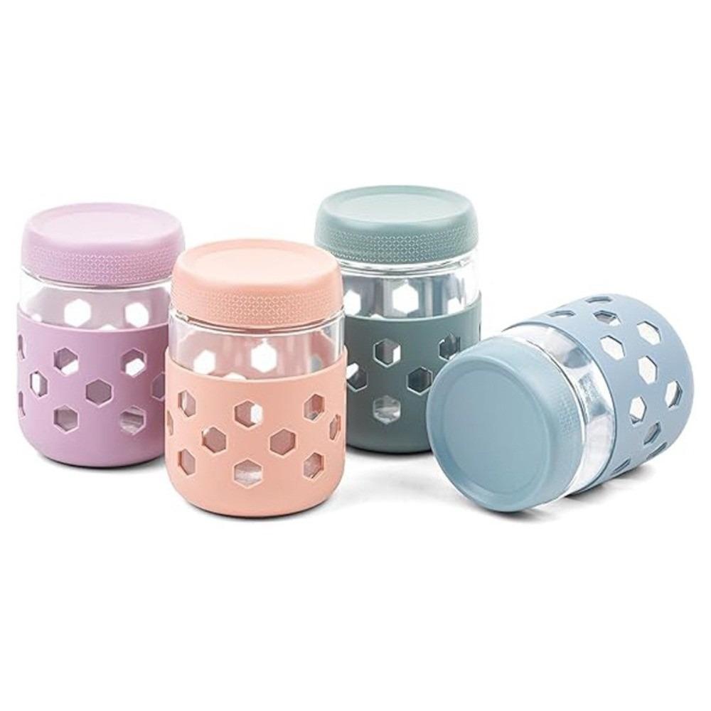 4/6pcs Airtight Lids Oats Containers Wide Mouth Meal Prep Jars New Food Storage Bottle Kitchen Use