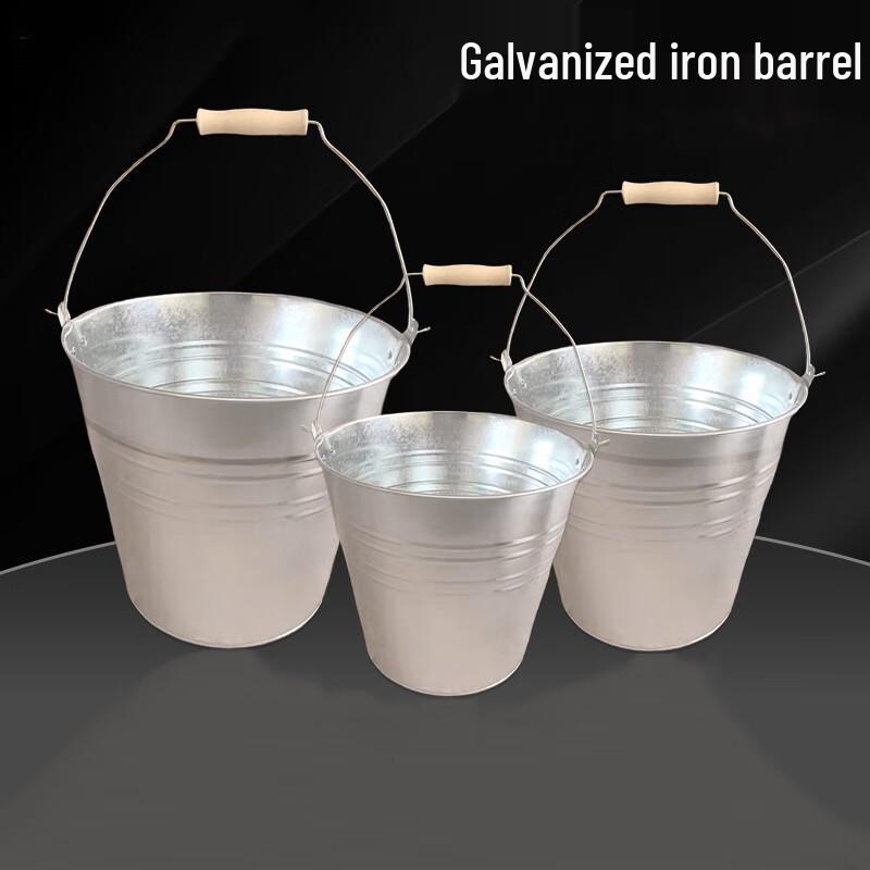 Huahengzhen Galvanized Iron Garden Bucket with Wooden Handle