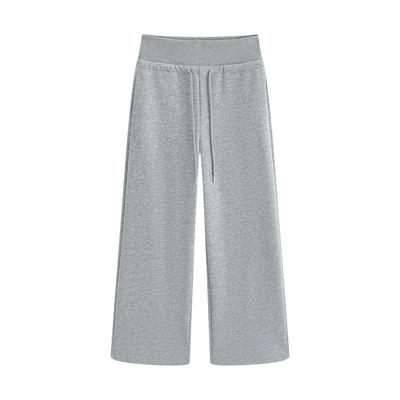 Gray Drawstring Sweatpants Women's Spring and Autumn New Straight Sweatpants