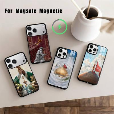 Funda de teléfono I-Imam Hussain S-Shia Ali-I Para iPhone17,16,15,14,13,12,11 Plus,Para Cubierta de Carga Inalámbrica Magnética