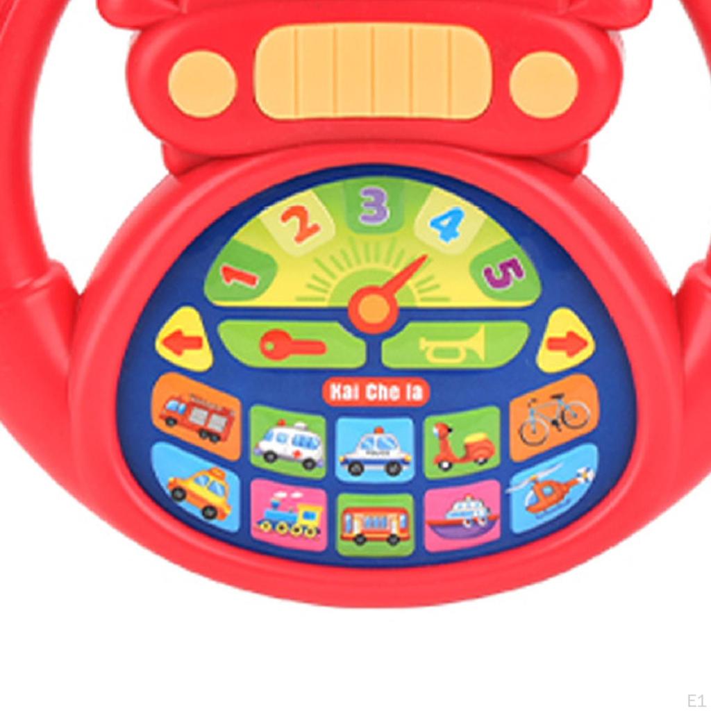 Kids Steering Wheel Toy Early Educational Game Portable Funny Cute Simulated Driving Controller for
