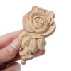 Natural Woodcarving Rose Flower Corner Appliques Wood Floral Carved Furniture Cabinet Door Unpainted Mouldings Decal Decorative