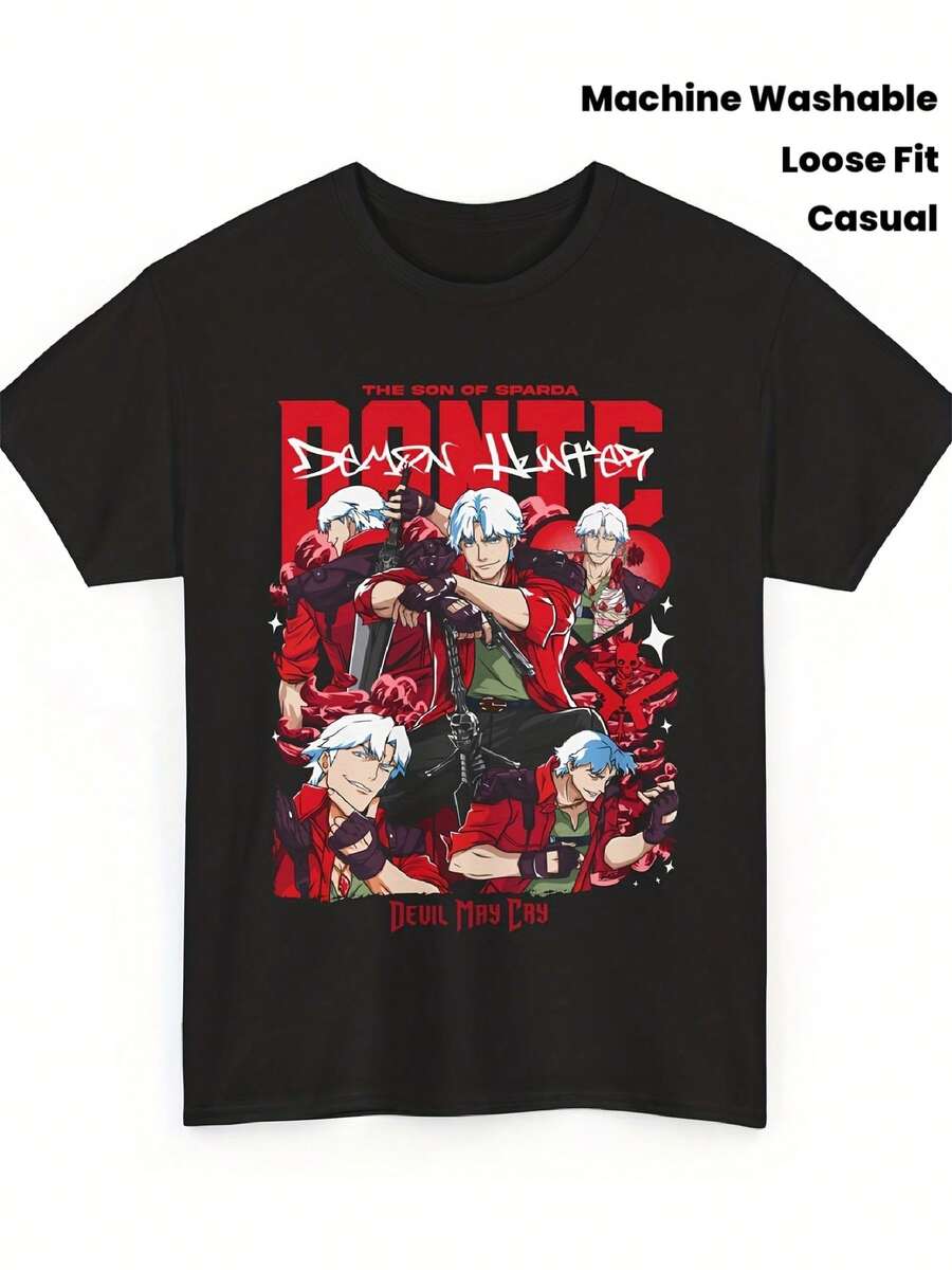 

Fun And Stylish Top-Dante Shooting DMC Premium Logo DMC Logo Printed T-Shirt - Unisex Retro Gaming 5XL різнокольоровий