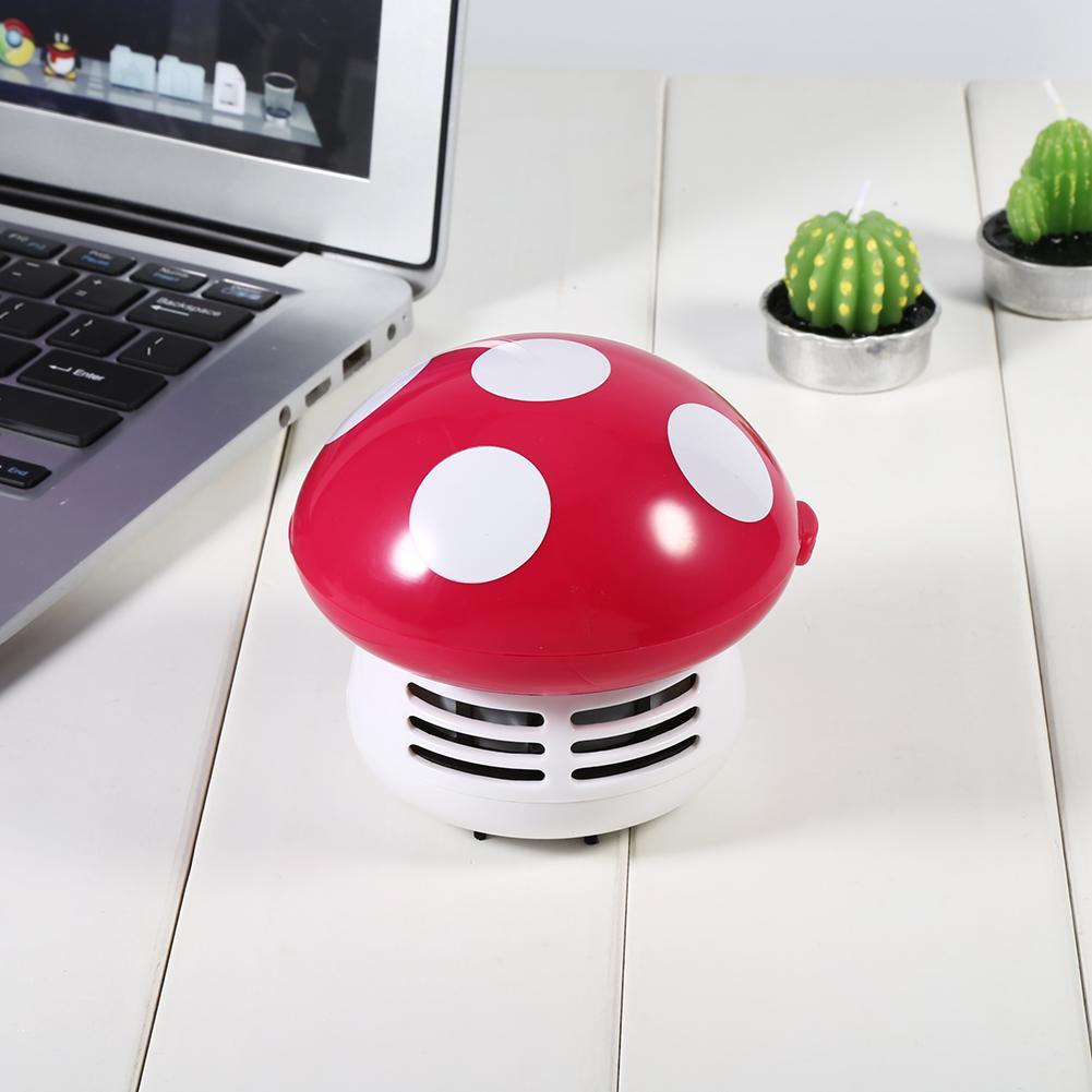 Cute   Mushroom Shape Desktop Keyboard Corner Dust Vacuum Cleaner Sweeper New (Red)